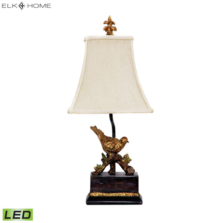Elk 91-171-LED Perching Robin 21'' High 1-Light Table Lamp - Antique Black - Includes LED Bulb
