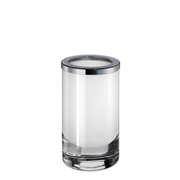 White Triplex Glass Toothbrush Holder