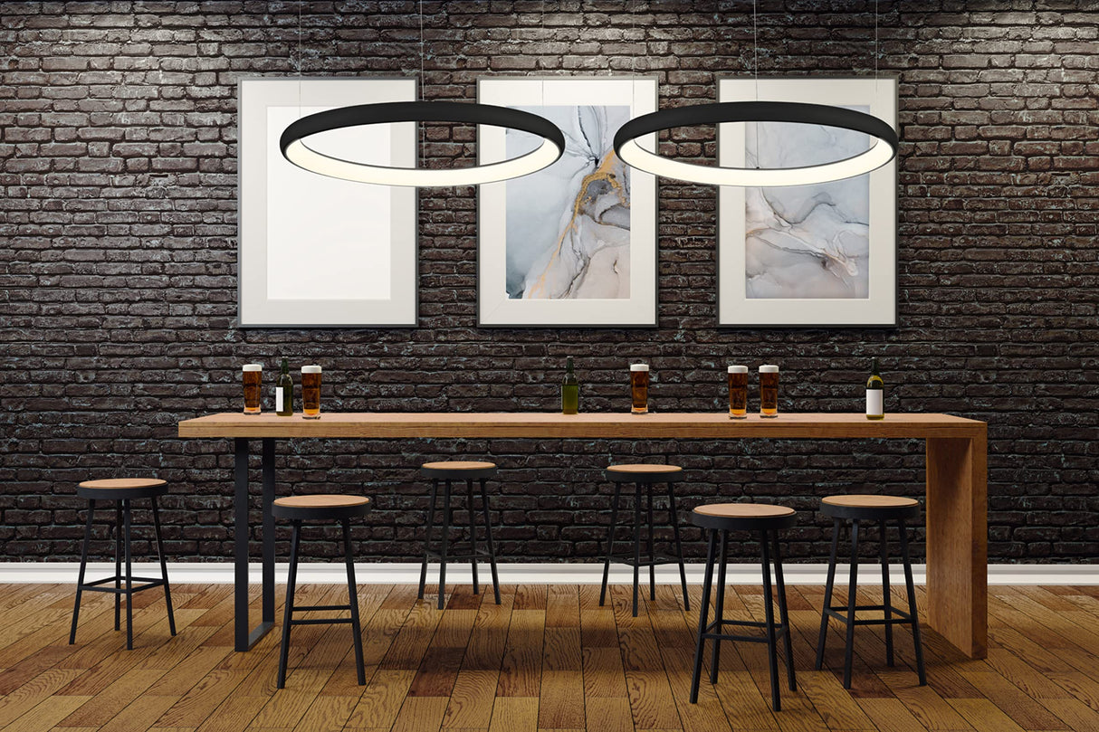 Kuzco PD82724-BK CORTANA 24" PD Black 120V TRIAC/ELV LED 3000K 90CRI 42W