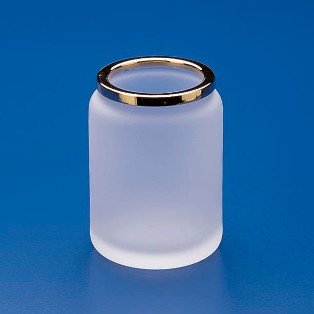 Frosted Crystal Glass Toothbrush Holder