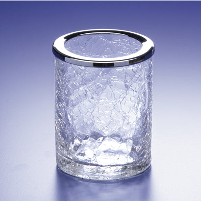 Crackled Crystal Glass Toothbrush Holder