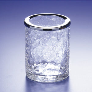 Crackled Crystal Glass Toothbrush Holder