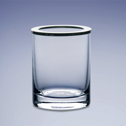 Round Clear Crystal Glass Toothbrush Holder
