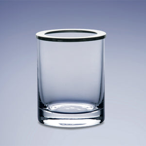 Round Clear Crystal Glass Toothbrush Holder