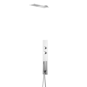 DAX Stainless Steel Mirror Finish Shower System with Hand Shower and Thermostatic Mixer, Chrome DAX-038-1