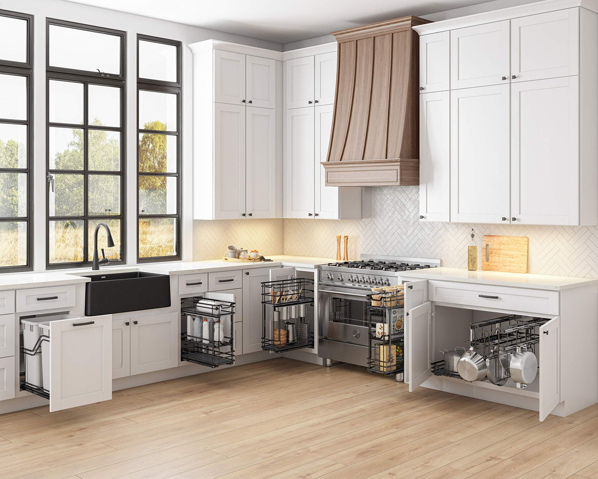 Hardware Resources SWS-WB153BN 15" Black Nickel STORAGE WITH STYLE® Metal Soft-close Pullout Basket