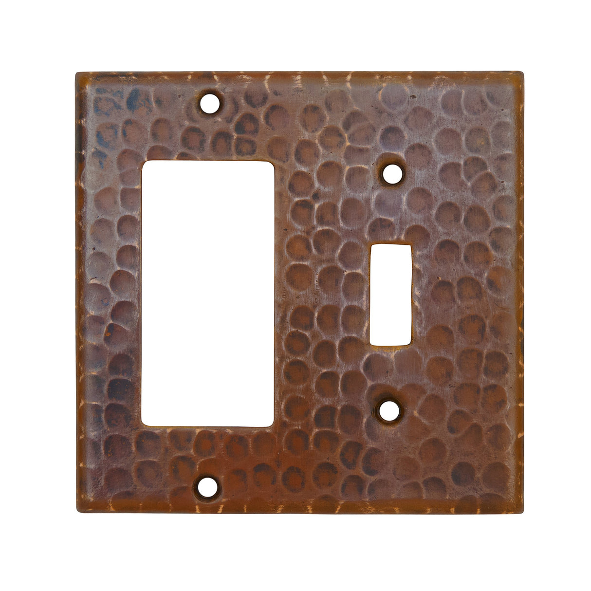 Premier Copper Products SCRT Copper Combination Switchplate with 1-Hole Single Toggle Switch