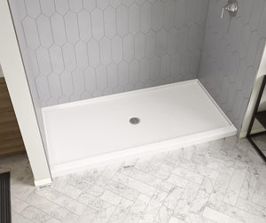 MAAX 106765-000-002-000 Icon 7236 AcrylX Alcove Shower Base with Center Drain in White