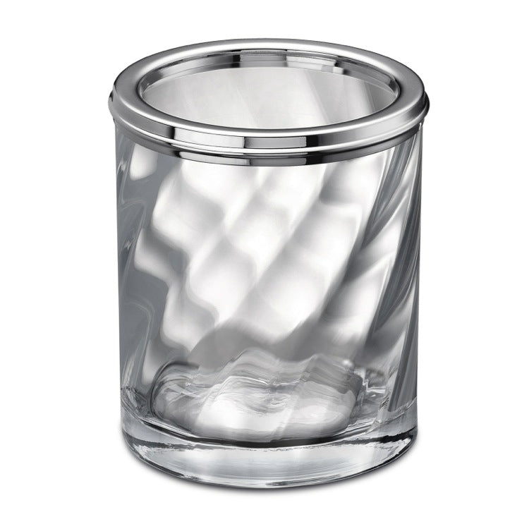 Chrome Finished Tumbler Made From Twisted Glass