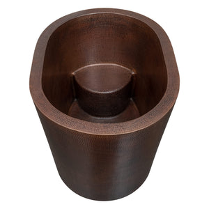 48" Hammered Copper Oval Japanese Soaking Tub