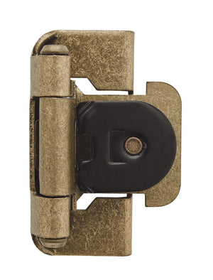 Amerock Double Demountable Cabinet Hinge 1/2 inch (13 mm) Overlay Hinge Burnished Brass 2 Pack Self-Closing Hinge Cabinet Door Hinge