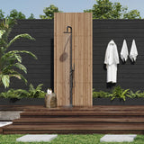 PULSE ShowerSpas 1065-MB Pipeline Outdoor Shower System, 10" Showerhead, Pivoting Arm, Hand Shower, Foot Spout Rinse, 316 Stainless-Steel Body, Matte Black