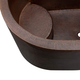 48" Hammered Copper Oval Japanese Soaking Tub
