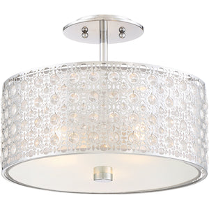 Quoizel PCVY1714C Verity Crystal Semi Flush Mount Ceiling Lighting, 3-Light, 300 Watts, Polished Chrome {Showroom Display for Sale}