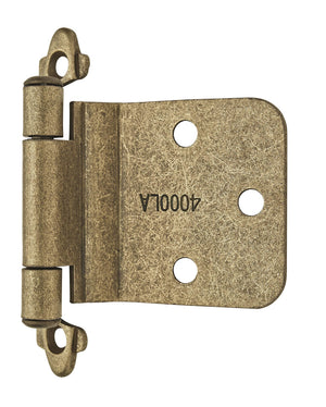 Amerock Cabinet Hinge Variable Overlay Hinge with Reverse Bevel Burnished Brass 2 Pack Self-Closing Hinge Cabinet Door Hinge