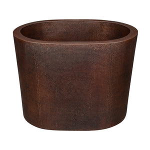 48" Hammered Copper Oval Japanese Soaking Tub