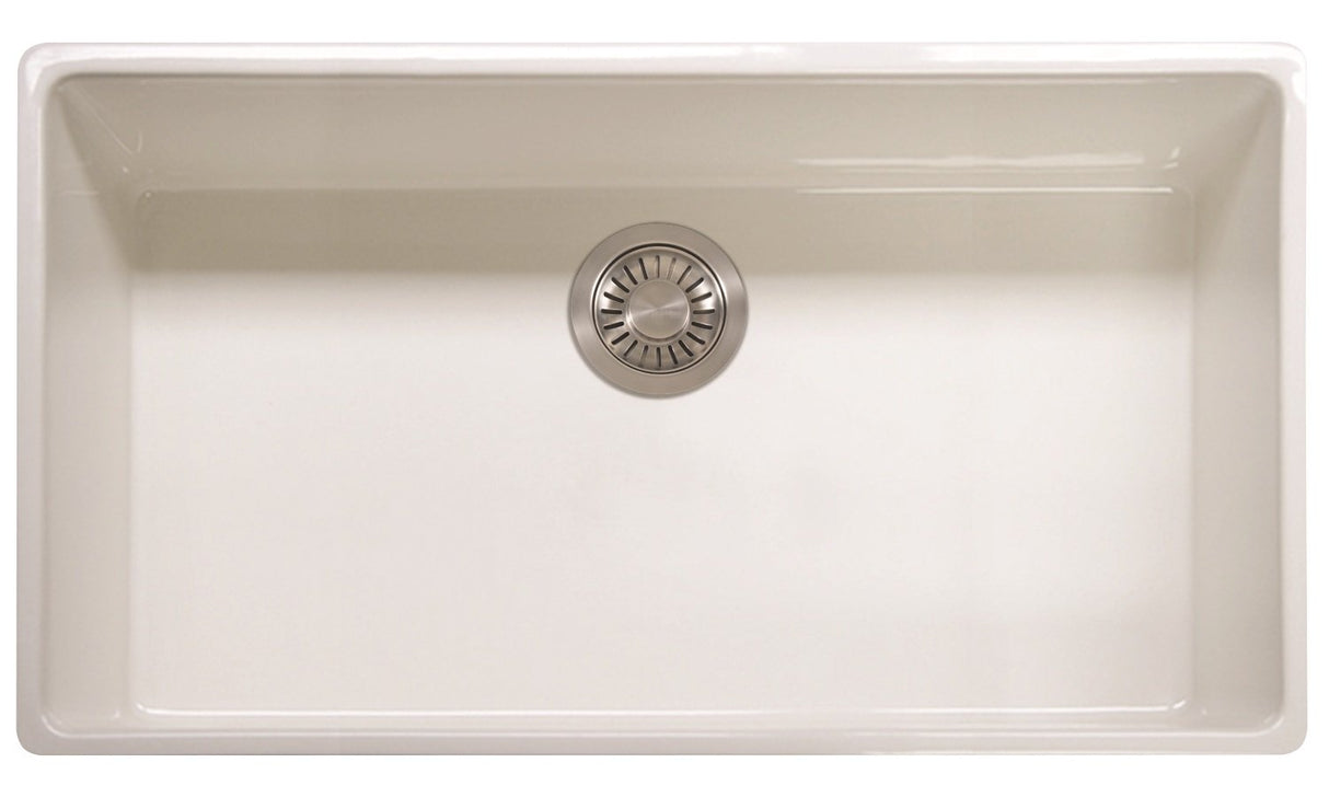 FRANKE FHK710-36WH Farm House 36-in. x 20-in. White Apron Front Single Bowl Fireclay Kitchen Sink - FHK710-36WH In White