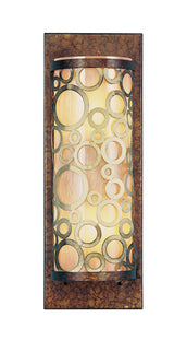 Livex Lighting 8684-64 Wall Sconce with Gold Dusted Art Glass Shades, Palatial Bronze with Gilded Accents