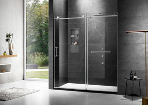 Elegant 60'' * 70'' Frameless Shower Door Hardware Finish in Brushed Nickel