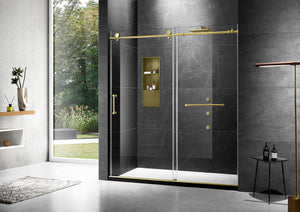 Elegant 48'' * 76'' Frameless Shower Door with Finish in Gold