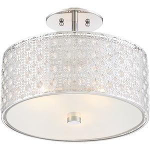 Quoizel PCVY1714C Verity Crystal Semi Flush Mount Ceiling Lighting, 3-Light, 300 Watts, Polished Chrome {Showroom Display for Sale}