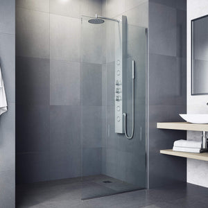 VIGO 20" W x 59" H Ellington 4-Jet Stainless Steel Shower Panel, Thermostatic, Volume, Dual Function Control Type and Handheld Showerhead - VG08013ST