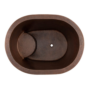 48" Hammered Copper Oval Japanese Soaking Tub