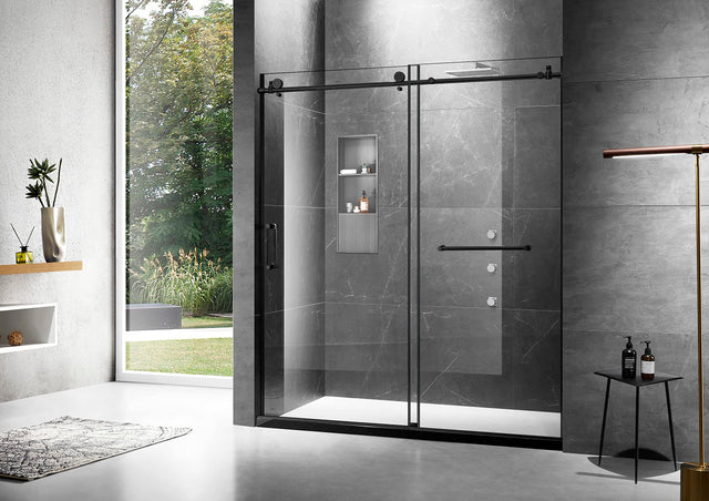 Elegant 66'' * 76'' Frameless Shower Door (Brushed Nickel)