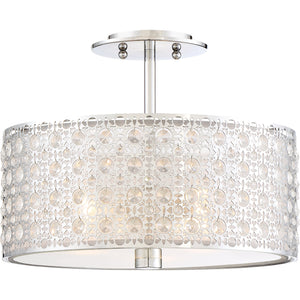 Quoizel PCVY1714C Verity Crystal Semi Flush Mount Ceiling Lighting, 3-Light, 300 Watts, Polished Chrome {Showroom Display for Sale}