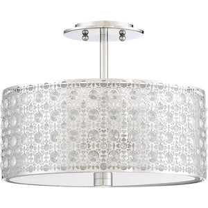 Quoizel PCVY1714C Verity Crystal Semi Flush Mount Ceiling Lighting, 3-Light, 300 Watts, Polished Chrome {Showroom Display for Sale}