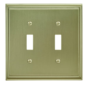Amerock Wall Plate Golden Champagne 2 Toggle Switch Plate Cover Mulholland 1 Pack Light Switch Cover