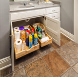 Hardware Resources ROVHB15-WB 15" Wood High Back Rollout for Vanity Depth