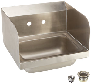 John Boos PBHS-W-1410-SSLR Stainless Steel 304 Pro-Bowl Hand Sink, Faucel Location: Splash Mount, Left and Right Side Splash, 14