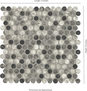 MSI Urban Tapestry 12 in. x 12 in. Glass Penny Round Tile for Kitchen Backsplash, Floor Tile, Wall Tile for Bathroom, Shower Wall Tile, Mesh Mounted Mosaic Tile