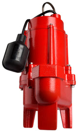 Red Lion RL50WA 115 Volt, 1/2 HP, 7200 GPH Sewage Pump with Piggyback Tethered Switch and 20-Ft. Power Cord, Red, 14942663