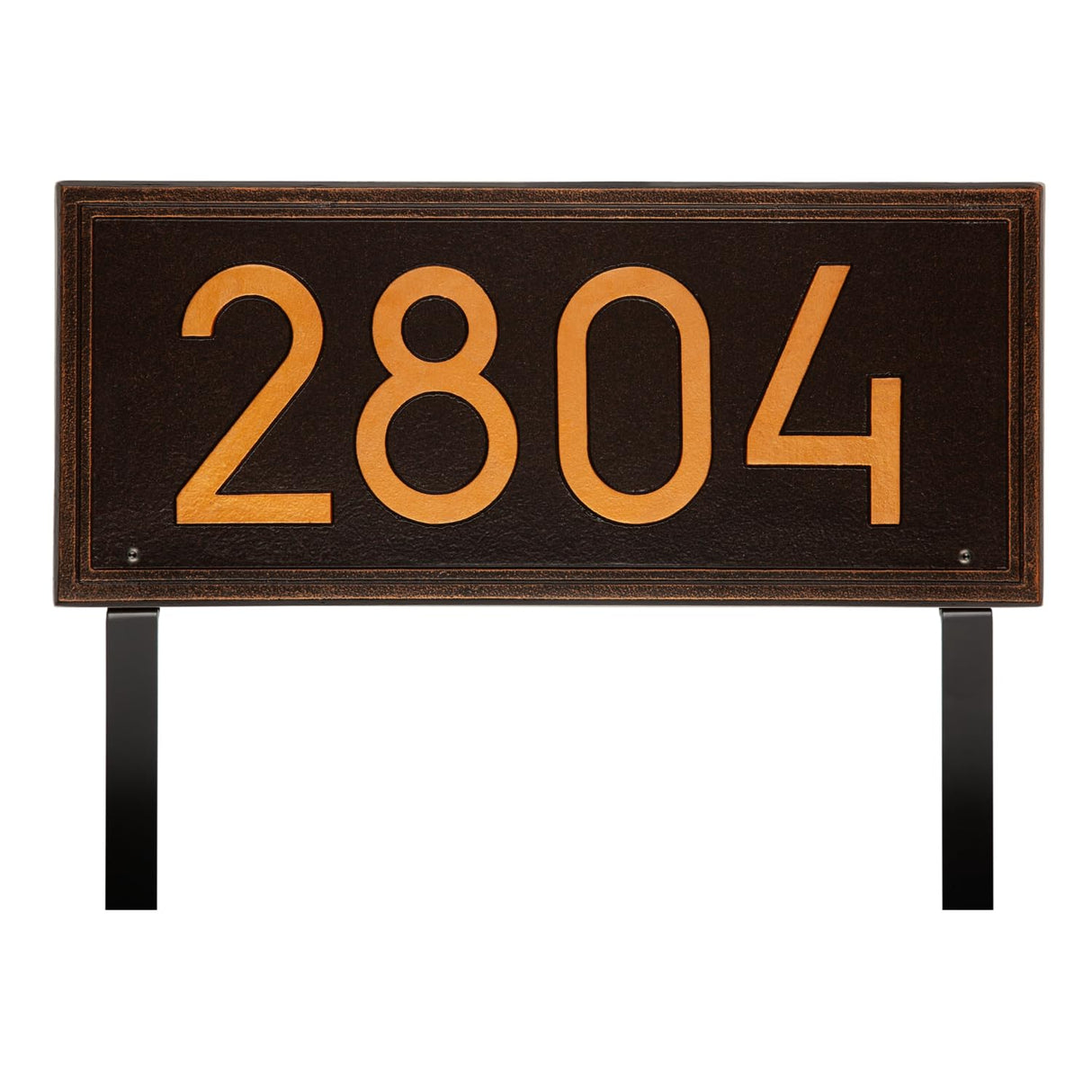 Whitehall 3906OB - Double Line Modern Font Rectangle Plaque, Estate Lawn 1-line