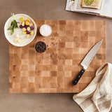 John Boos CCB2418-225 Small Maple Wood Cutting Board for Kitchen 24 x 18 Inches, 2.25 Inches Thick Reversible End Grain Charcuterie Block with Finger Grips 24X18X2.25 MPL-END GR-REV-GRIPS