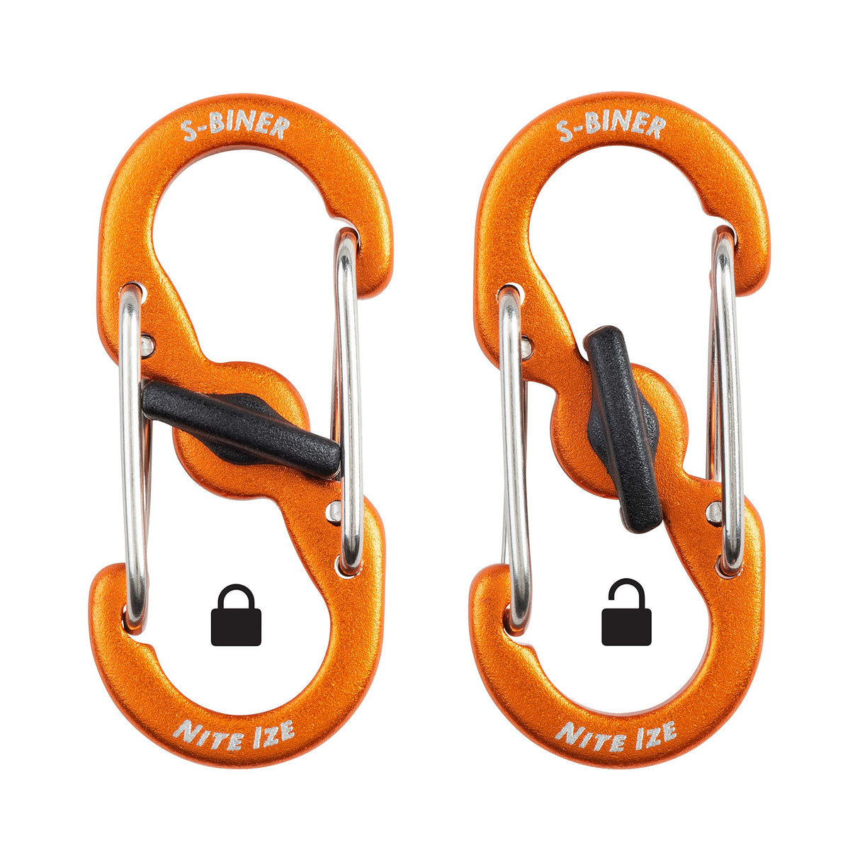 Nite Ize S-Biner MicroLock Aluminum, Locking Keychain Carabiner, 5 Pack, Assorted Colors