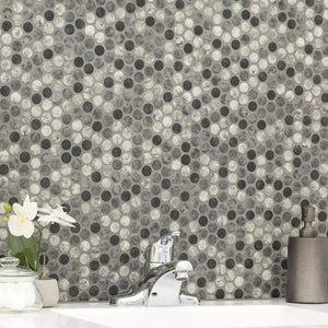 MSI Urban Tapestry 12 in. x 12 in. Glass Penny Round Tile for Kitchen Backsplash, Floor Tile, Wall Tile for Bathroom, Shower Wall Tile, Mesh Mounted Mosaic Tile
