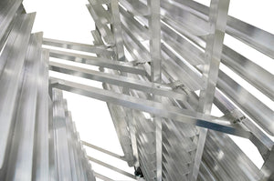 John Boos ABPR-1820-ZN Aluminum Front Load Nesting Mobile Pan Rack with 5" Casters, 20 Capacity, 26" Length x 20-1/2" Width 69" Height