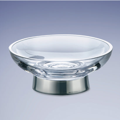 Free Standing Round Glass Soap Dish