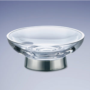 Free Standing Round Glass Soap Dish