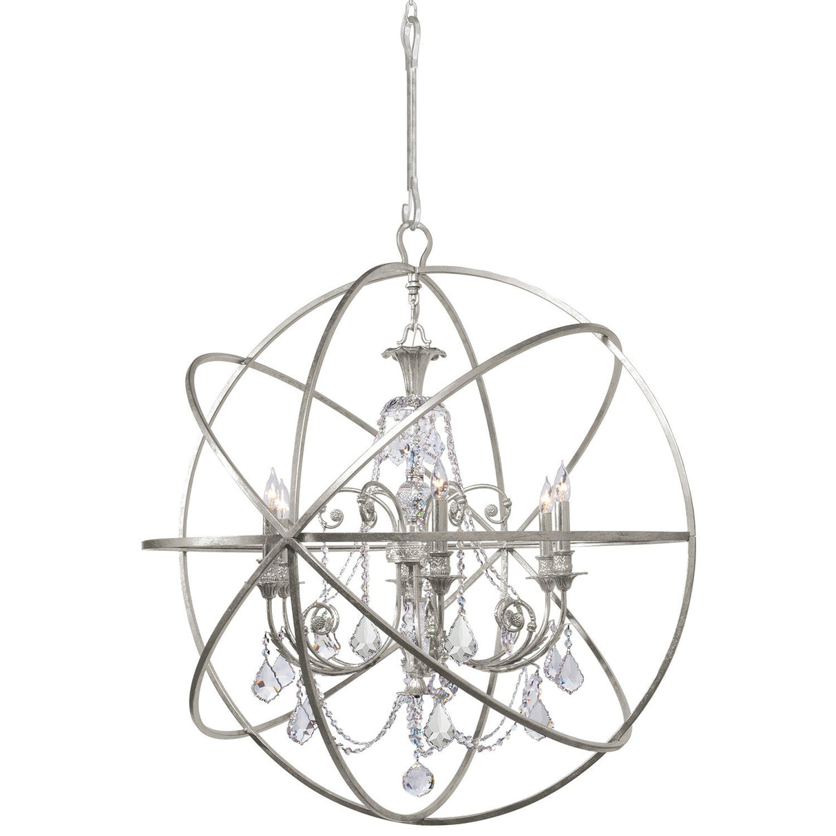 Solaris 6 Light Olde Silver Chandelier 9219-OS-CL-MWP