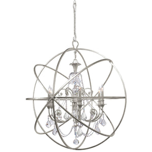 Solaris 6 Light Spectra Crystal Olde Silver Sphere Chandelier 9219-OS-CL-SAQ