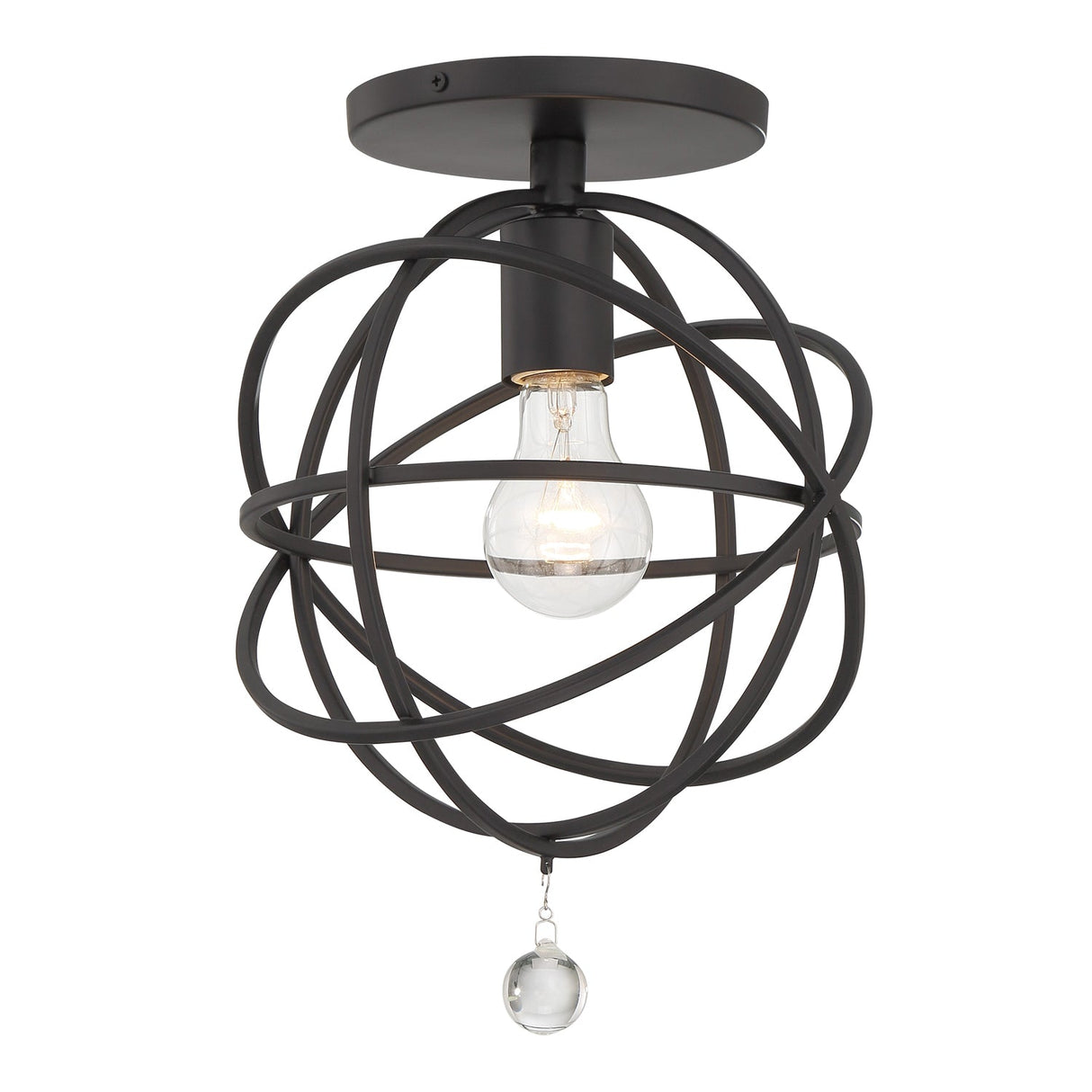 Solaris 1 Light Black Semi Flush Mount 9220-BK_CEILING