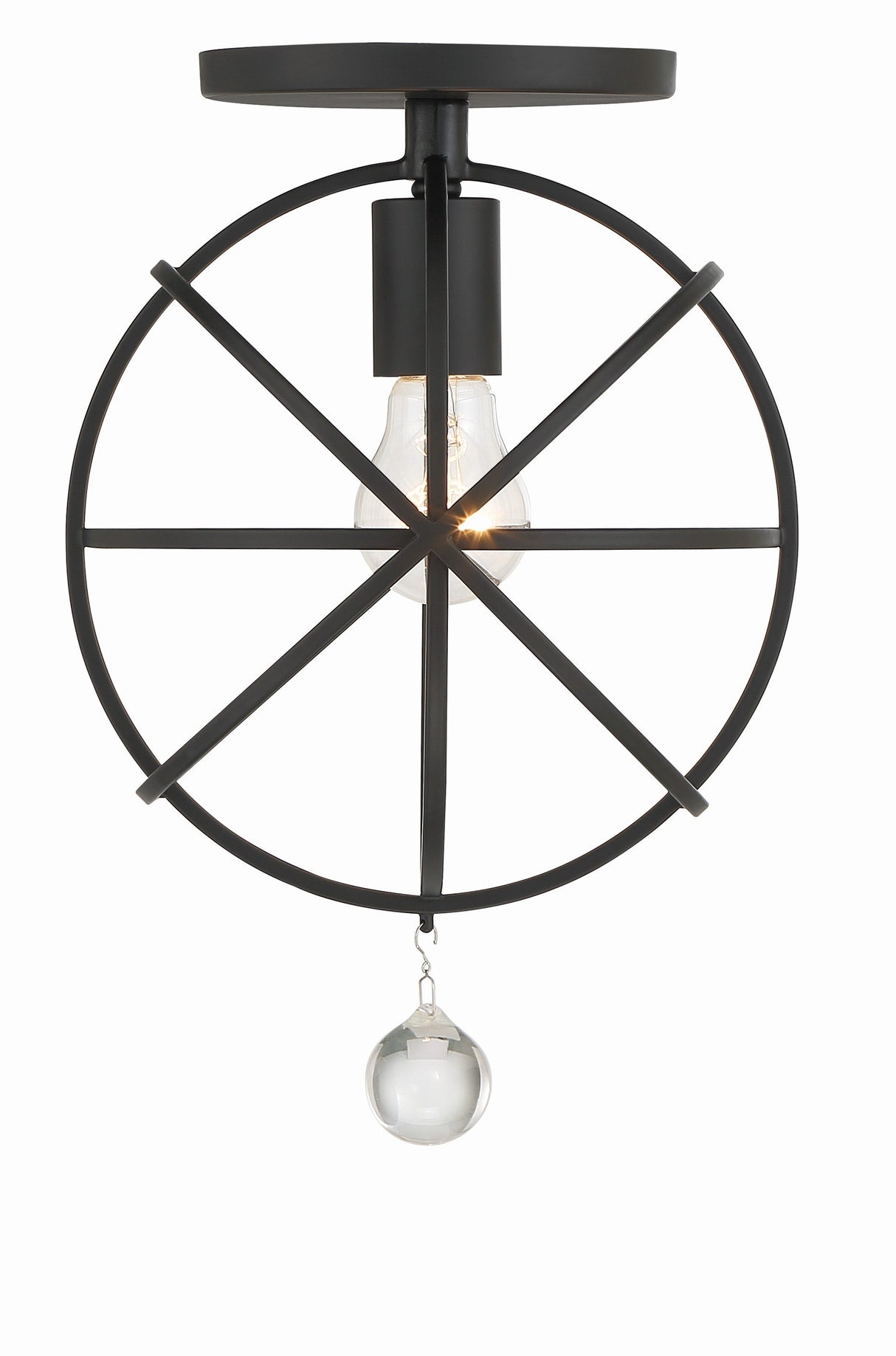 Solaris 1 Light Black Semi Flush Mount 9220-BK_CEILING