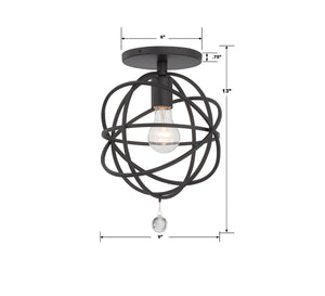Solaris 1 Light Black Semi Flush Mount 9220-BK_CEILING
