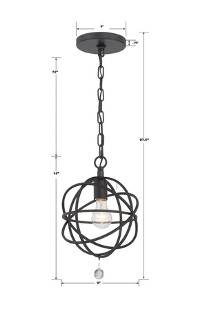 Solaris 1 Light Black Mini Pendant 9220-BK