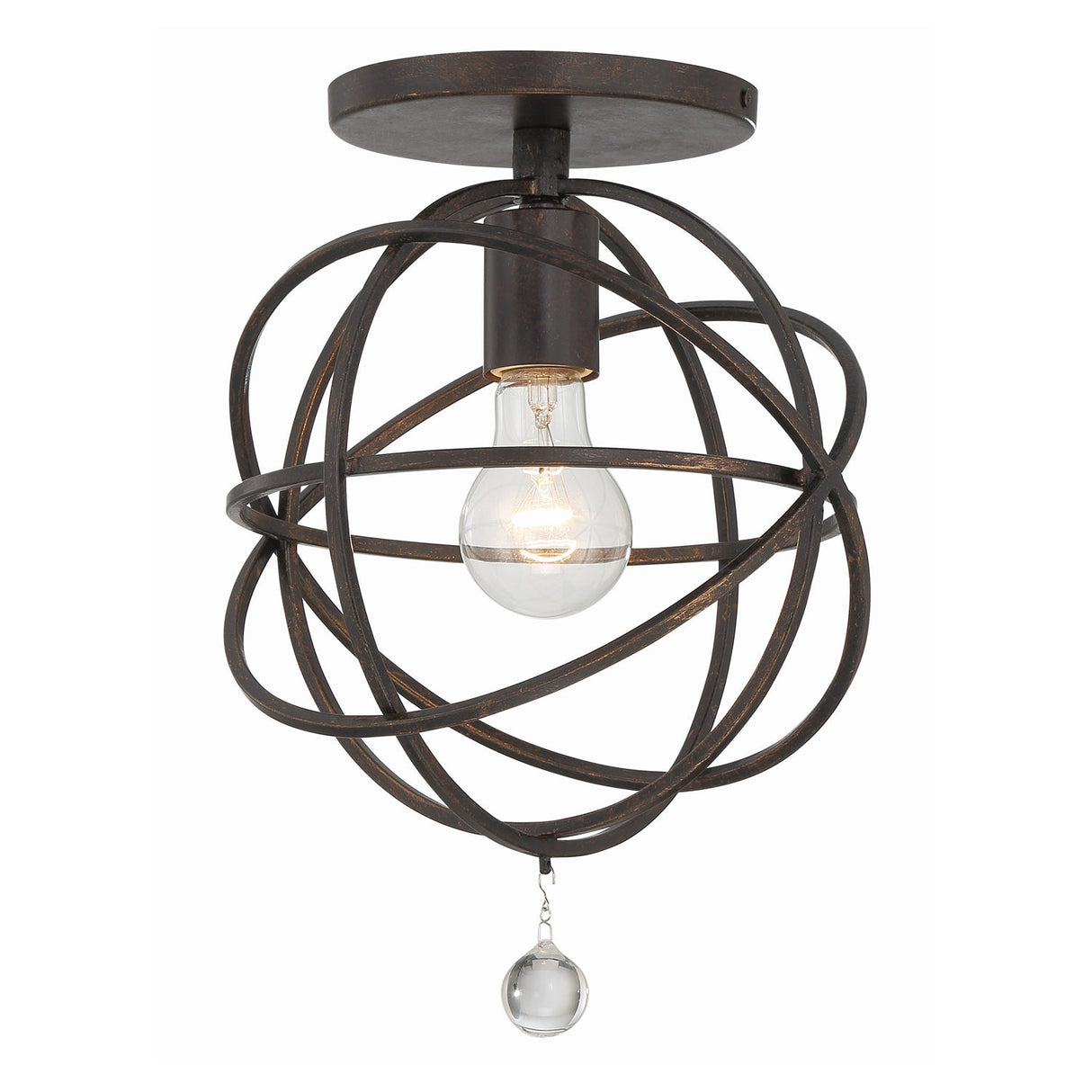 Solaris 1 Light English Bronze Semi Flush Mount 9220-EB_CEILING