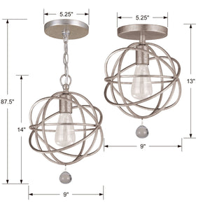 Solaris 1 Light Black Semi Flush Mount 9220-BK_CEILING
